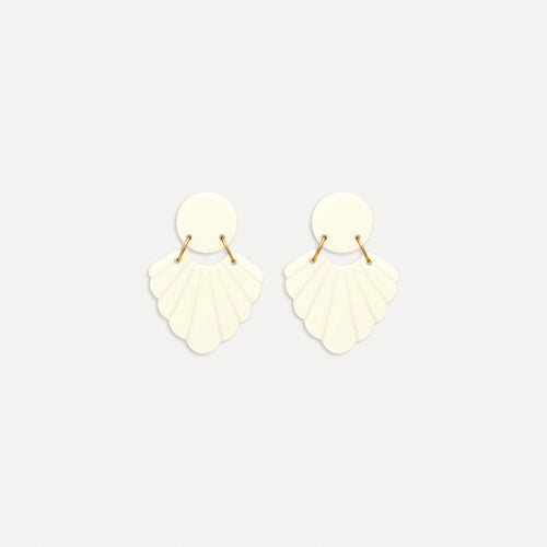 Boucles d'oreilles Flora Ecru