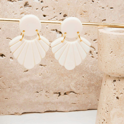 Boucles d'oreilles Flora Ecru