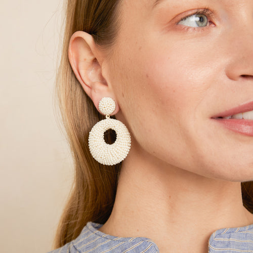 Boucles D'Oreilles  Poppy Ecru