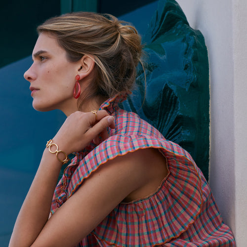 Boucles D&#39;Oreilles Flavy Nectarine Transparent