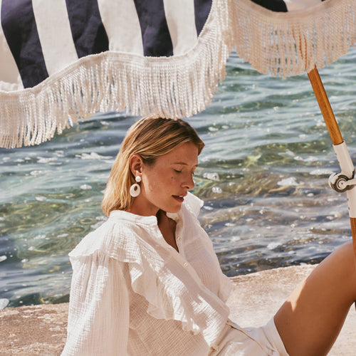 Boucles D&#39;Oreilles Poppie Ecru