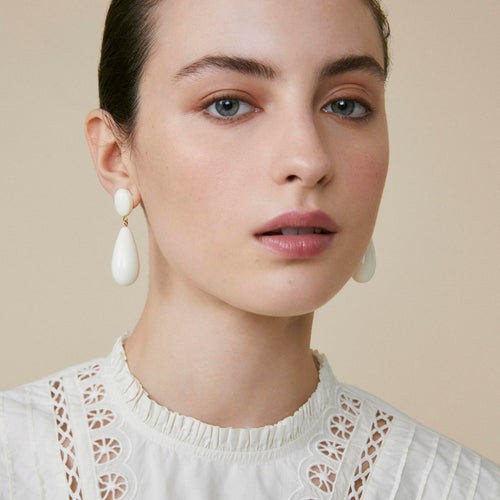 Boucles d'oreilles Gallia Ecru