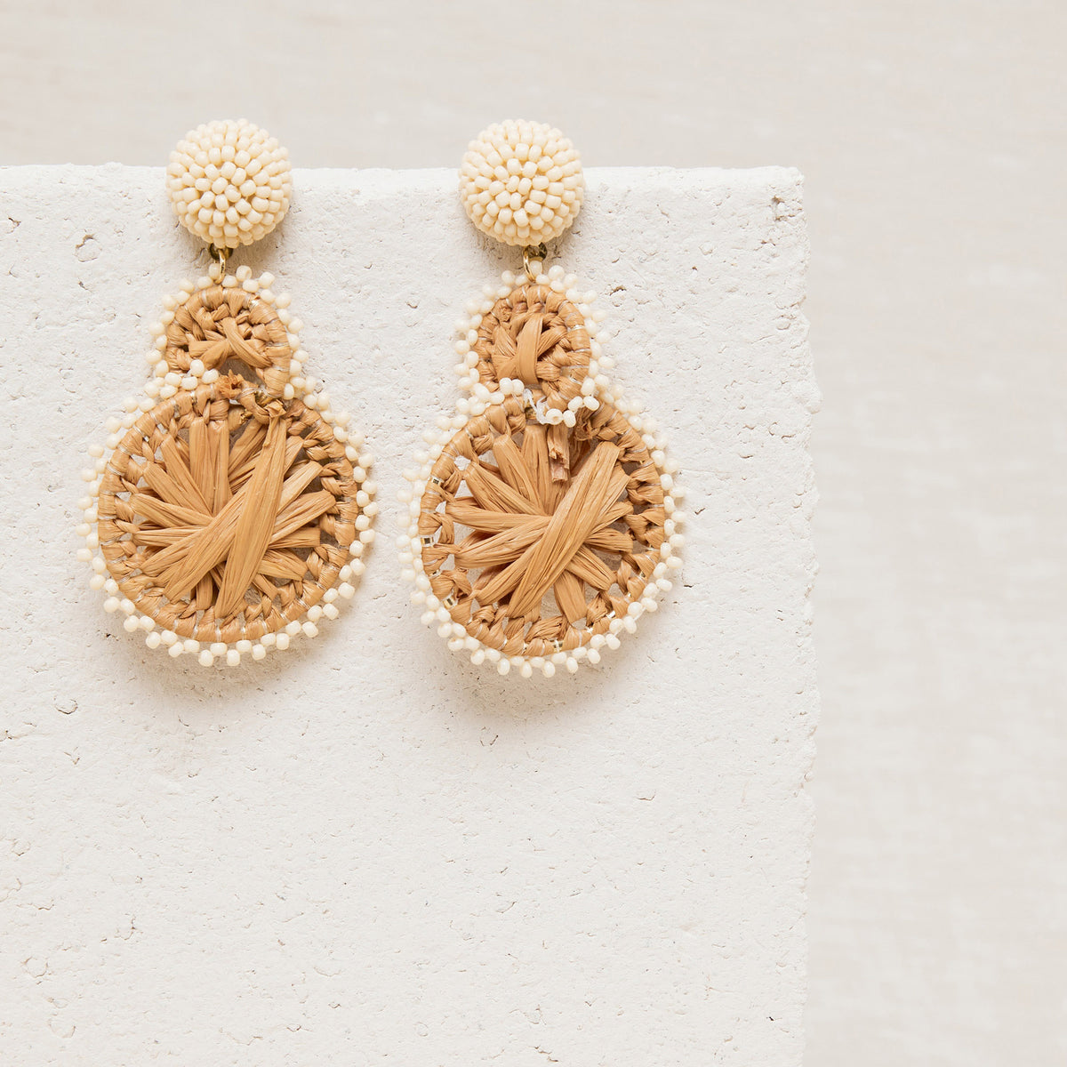 Boucles D&#39;Oreilles Allegra Ecru/Beige