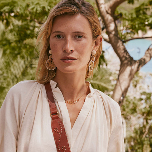 Boucles D&#39;Oreilles Allegra Ecru/Beige