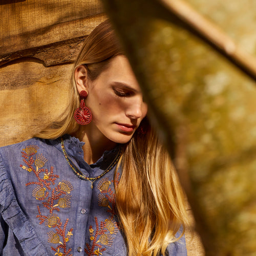 Boucles D&#39;Oreilles Allegra Pourpre