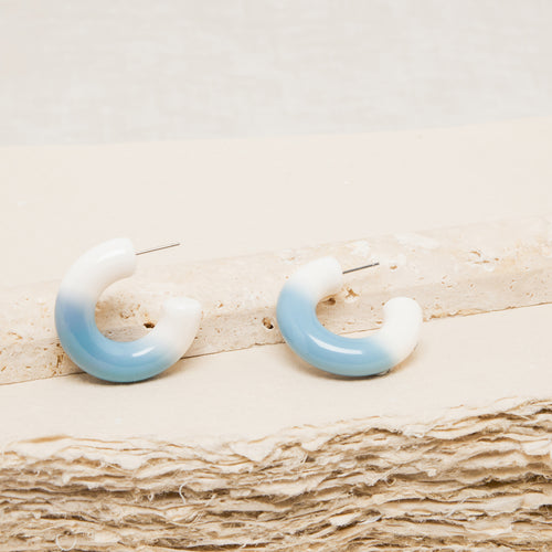 Créoles Janette Turquoise/Ecru