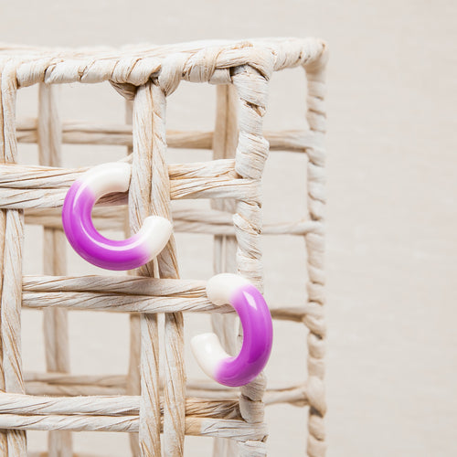 Créoles Janette Purple/Ecru