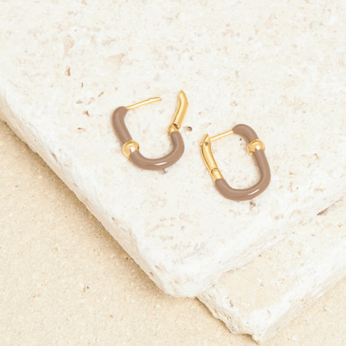 Boucles D'Oreilles Mini Georgy Taupe
