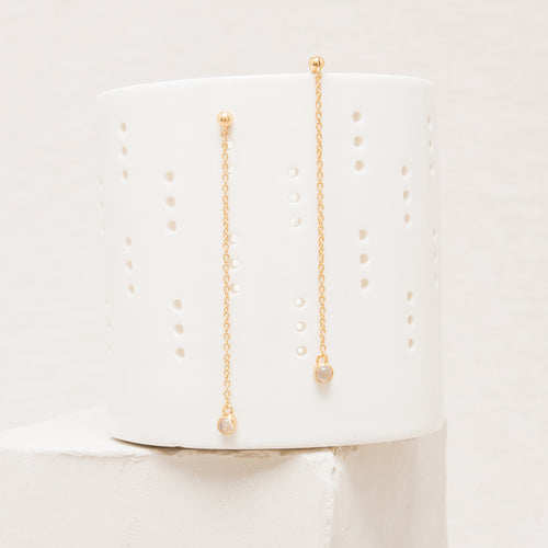 Boucles D'Oreilles Amrita Pierre De Lune Blanche