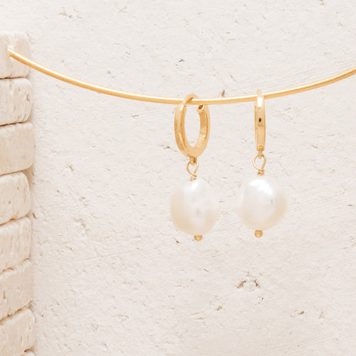 Créoles Mini Mana Perle Blanche