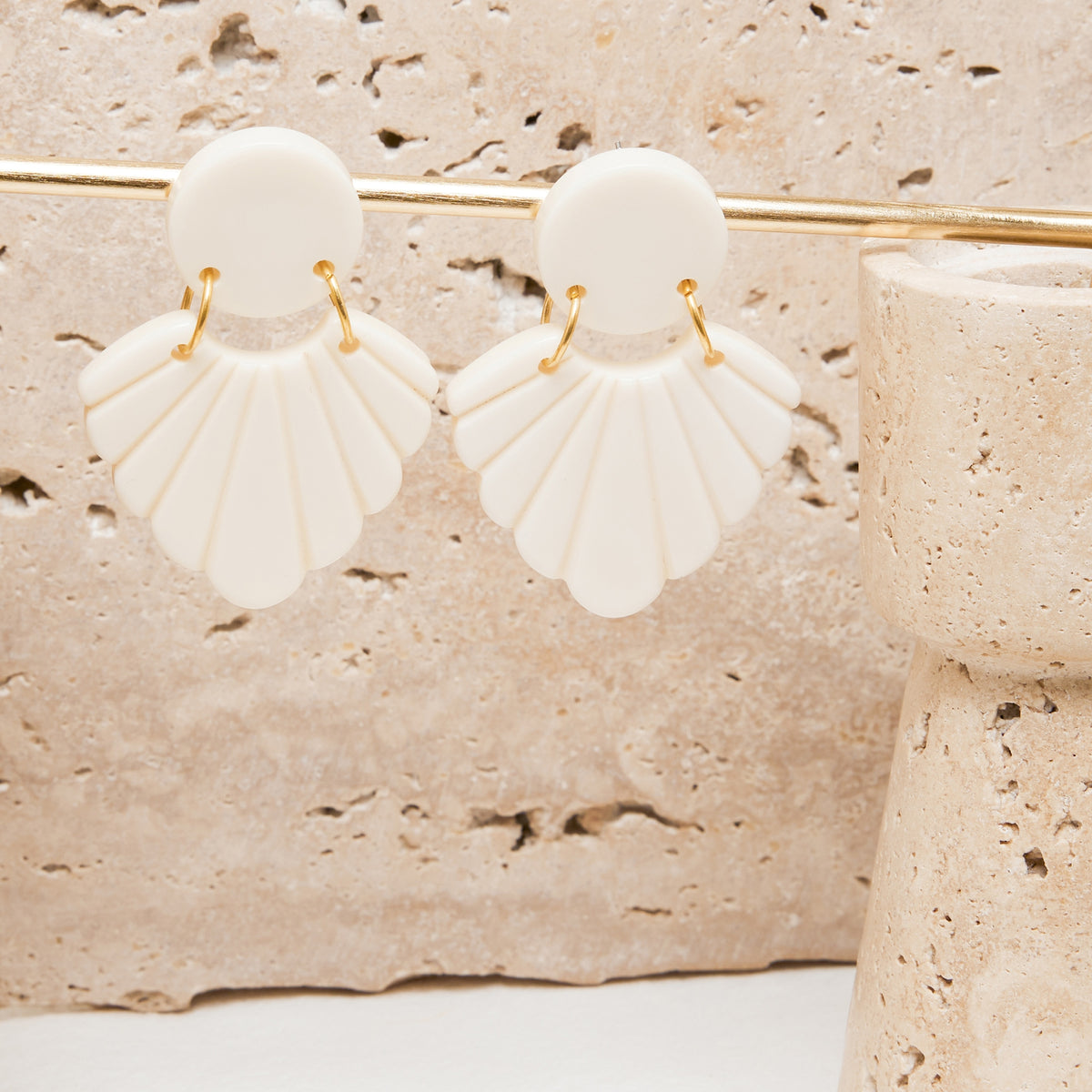 Clips D'Oreilles Flora Ecru