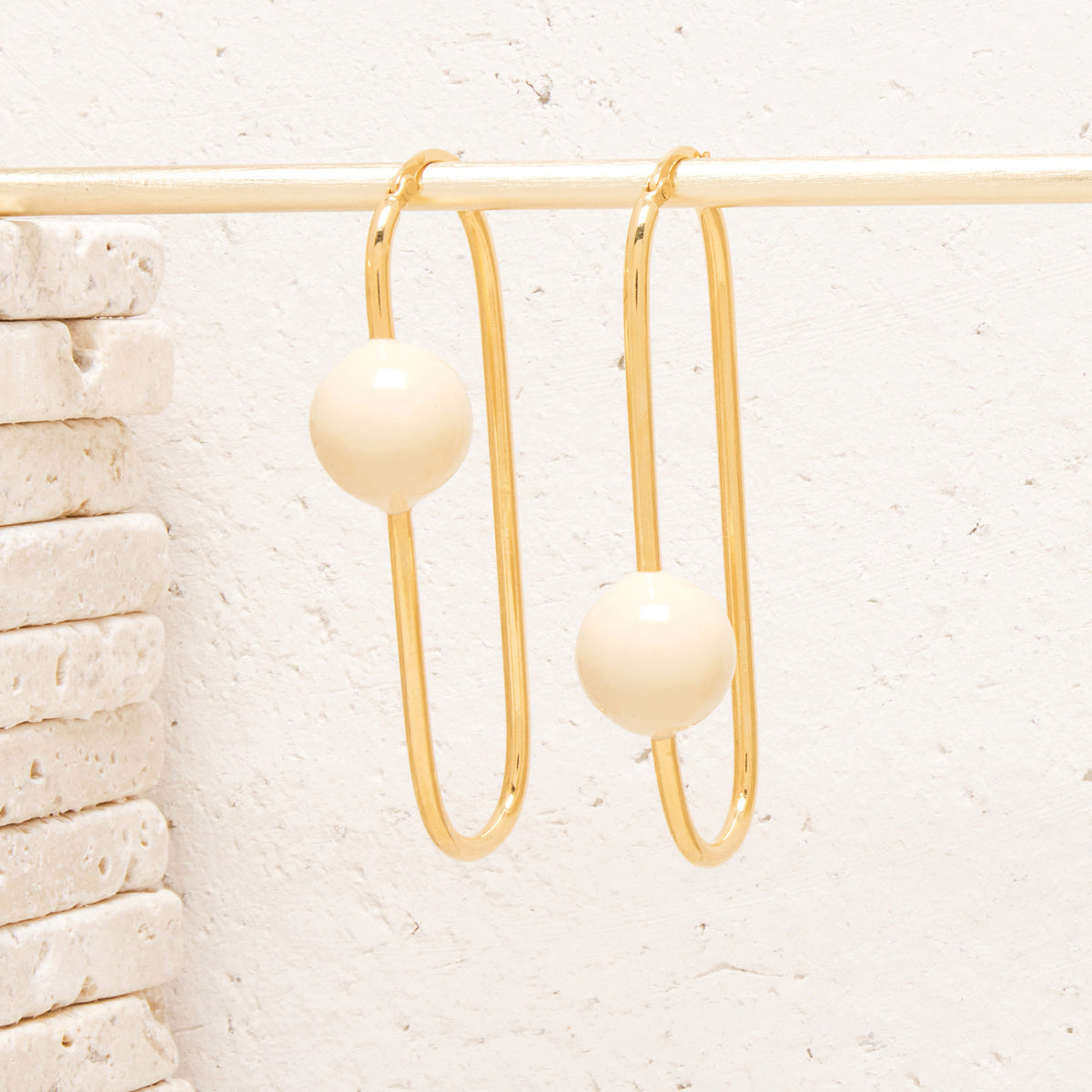 Créoles Maxi Georgina Ecru