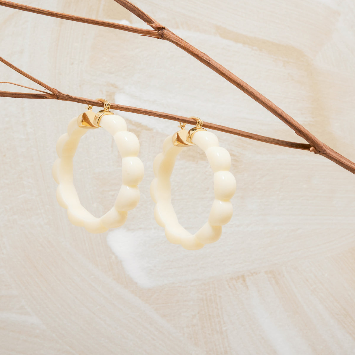 Boucles D'Oreilles Suzette Ecru