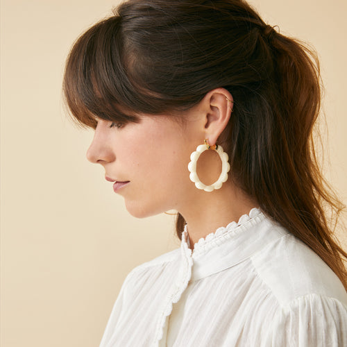 Boucles D'Oreilles Suzette Ecru