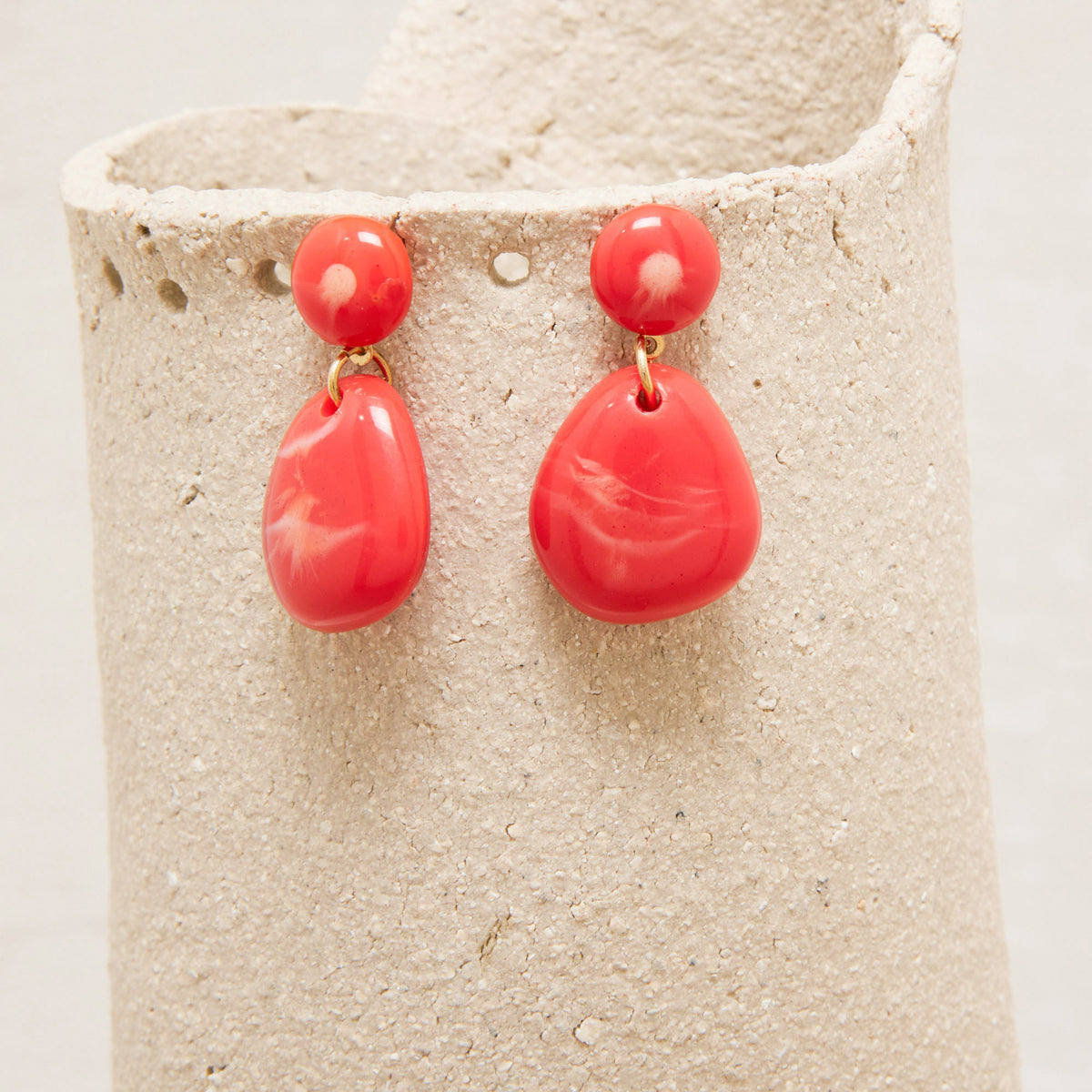 Boucles D'Oreilles Nikita Orange Brulee/Ecru