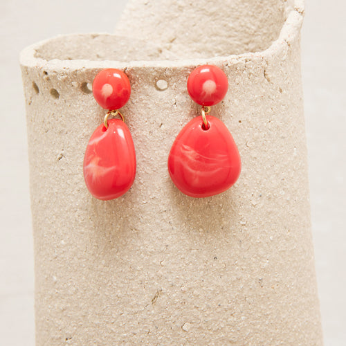 Boucles D'Oreilles Nikita Orange Brulee/Ecru