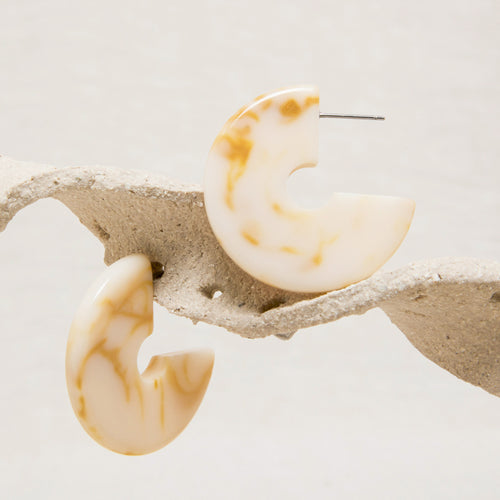 Boucles D&#39;Oreilles Margaut Ecru/Curry