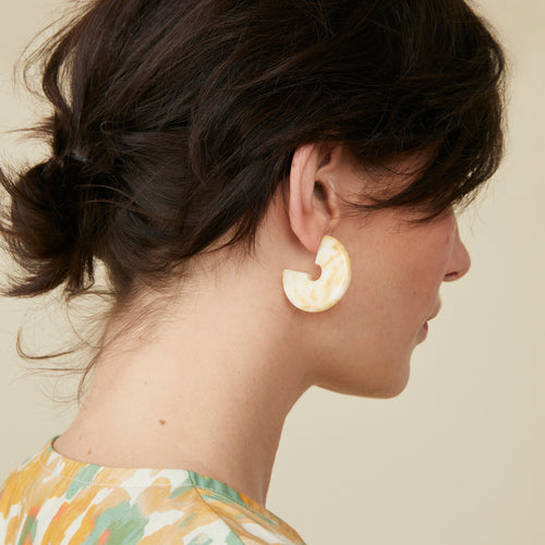 Boucles D&#39;Oreilles Margaut Ecru/Curry