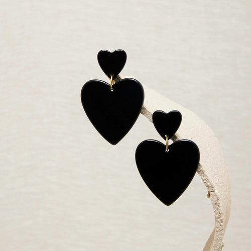 Boucles d'oreilles Mini Theophile Noir