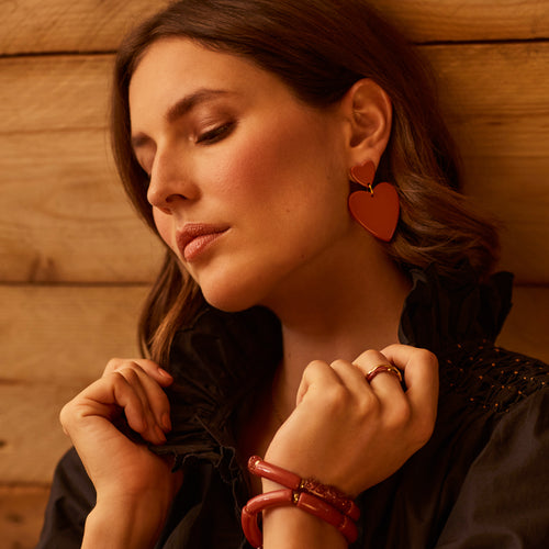 Boucles D'Oreilles Mini Theophile Pourpre