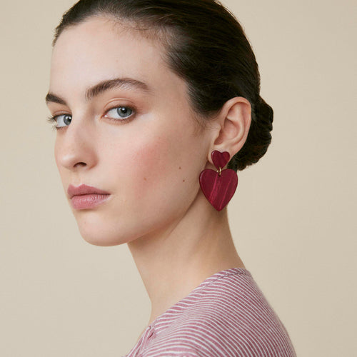 Boucles d&#39;oreilles Mini Theophile Grenat Nacre