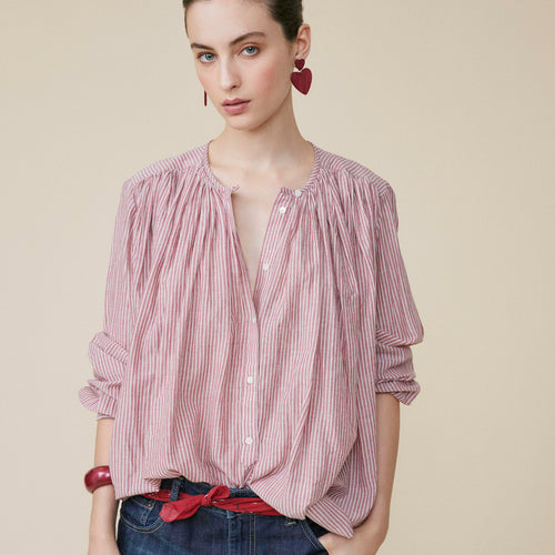 Boucles d&#39;oreilles Mini Theophile Grenat Nacre