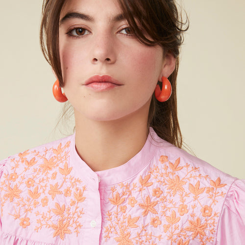 Boucles D&#39;Oreilles Mini Irene Orange Brulee