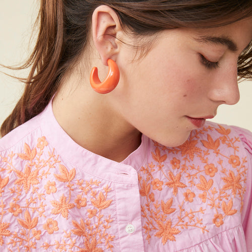 Boucles D&#39;Oreilles Mini Irene Orange Brulee