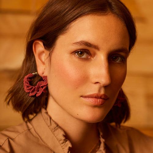 Boucles D'Oreilles Mini Megan Pourpre