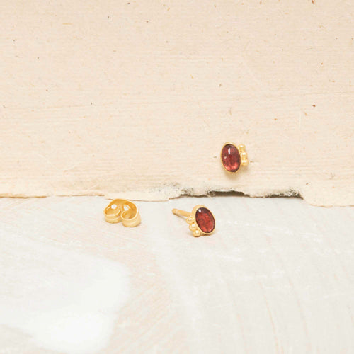 Boucles d'oreilles Shanni Grenat