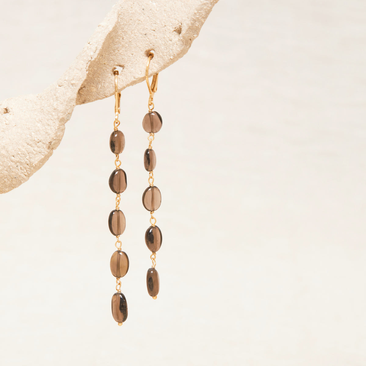 Boucles D'Oreilles Gita Quartz Fume