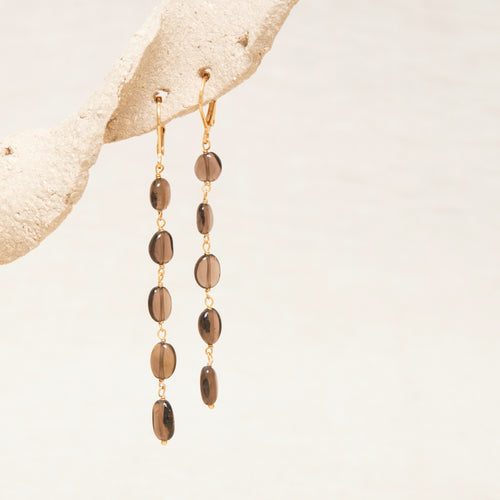 Boucles D'Oreilles Gita Quartz Fume