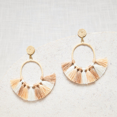 Boucles D'Oreilles Juliana Beige/Naturel