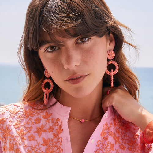 Boucles D'Oreilles Loriana Goyave/Orange