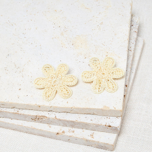 Boucles D'Oreilles Flore Ecru