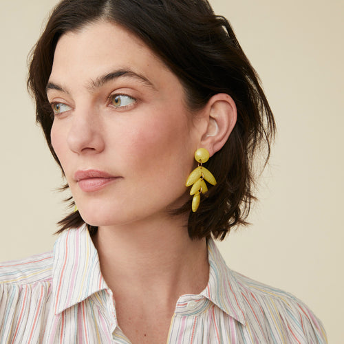 Boucles D'Oreilles Fanou Celeri Nacre