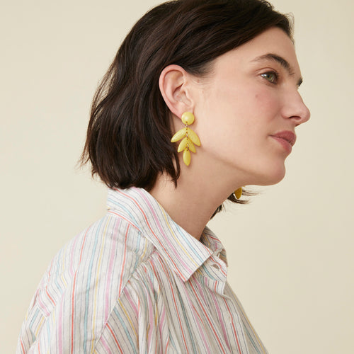 Boucles D'Oreilles Fanou Celeri Nacre