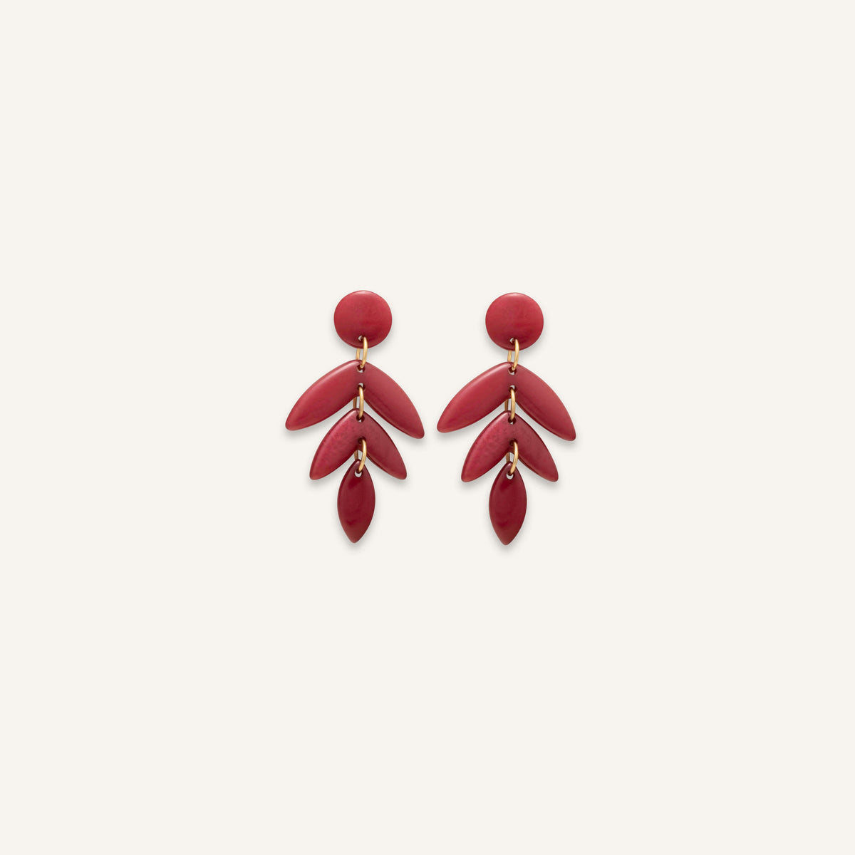 Boucles d'oreilles Fanou Grenat Nacre