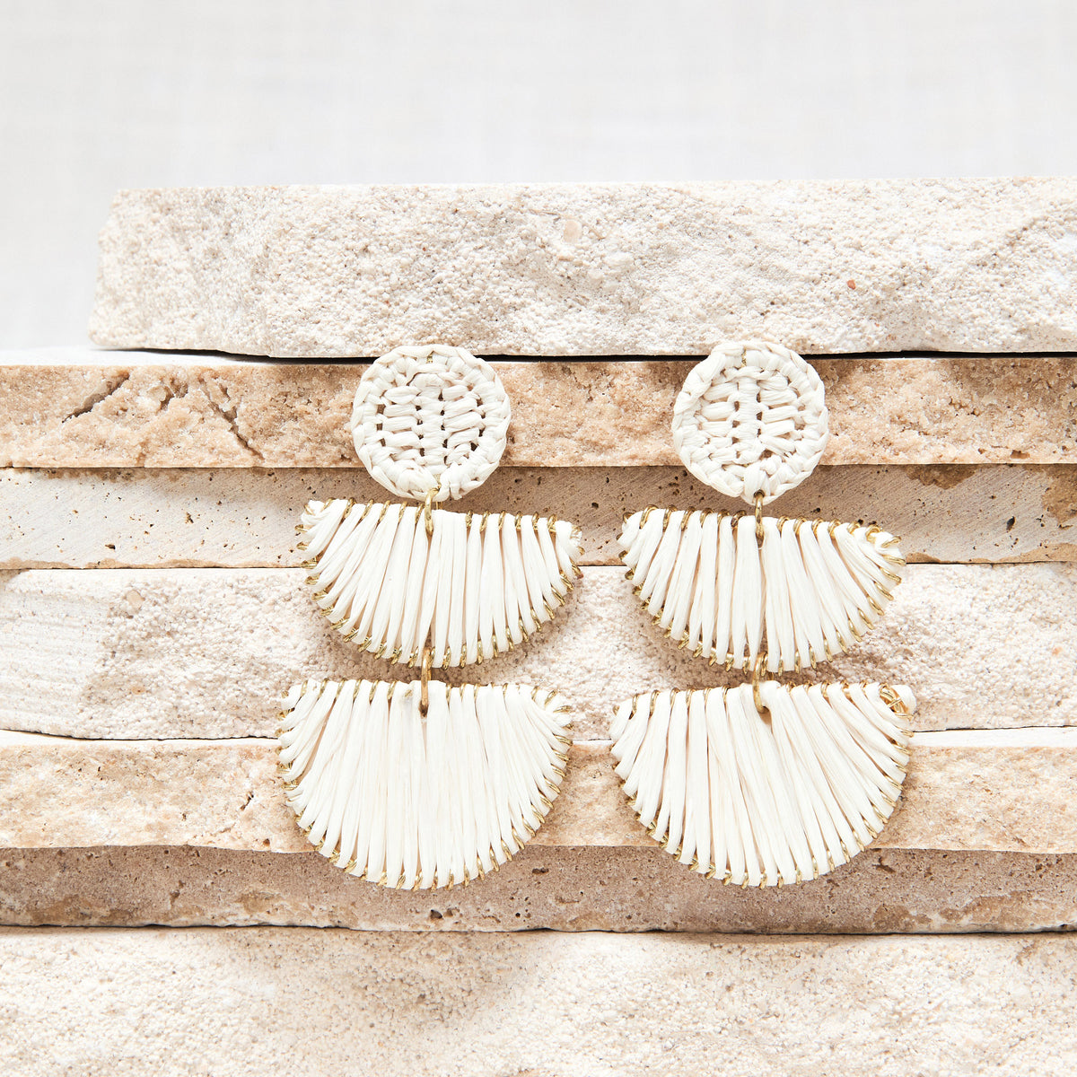 Boucles D&#39;Oreilles Janny Ecru