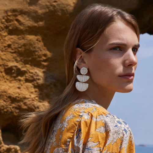 Boucles D&#39;Oreilles Janny Ecru