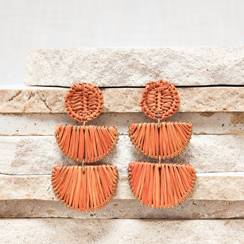 Boucles D&#39;Oreilles Janny Orange Brulee