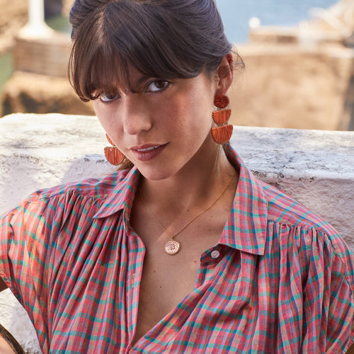 Boucles D&#39;Oreilles Janny Orange Brulee