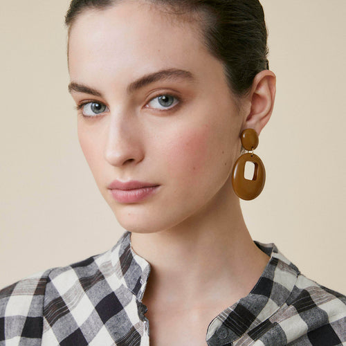 Boucles d'oreilles Elya Ecru