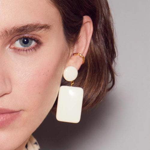 Boucles d'oreilles Mathilda Ecru