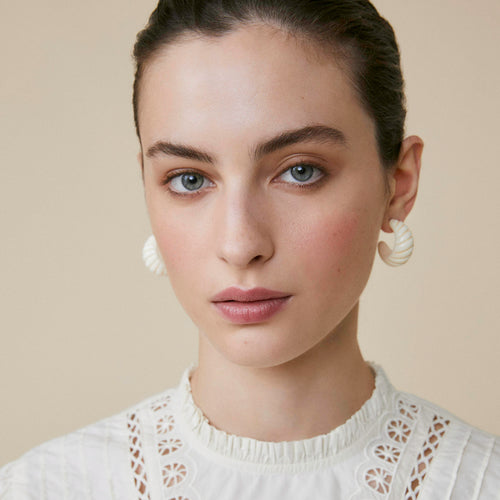 Boucles d'oreilles Iryna Ecru
