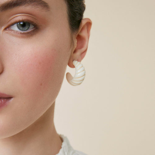 Boucles d'oreilles Iryna Ecru