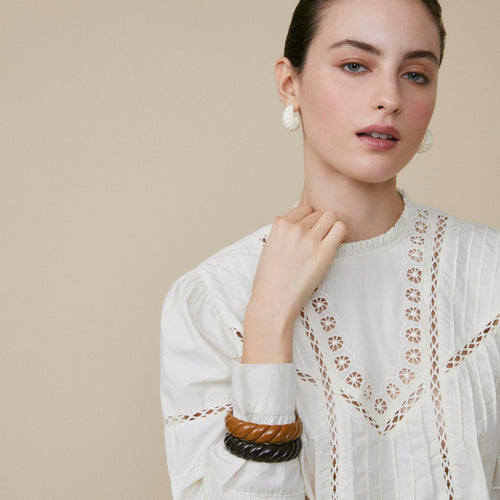 Boucles d'oreilles Iryna Ecru