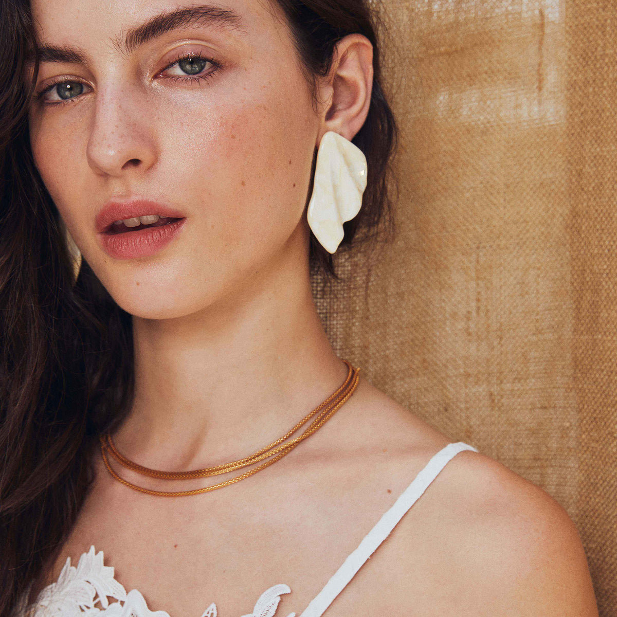 Boucles D'Oreilles Liv Ecru Marbre