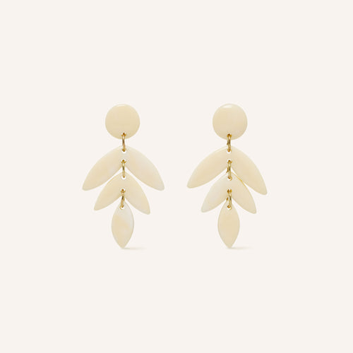 Boucles D'Oreilles Fanou Ecru Marbre