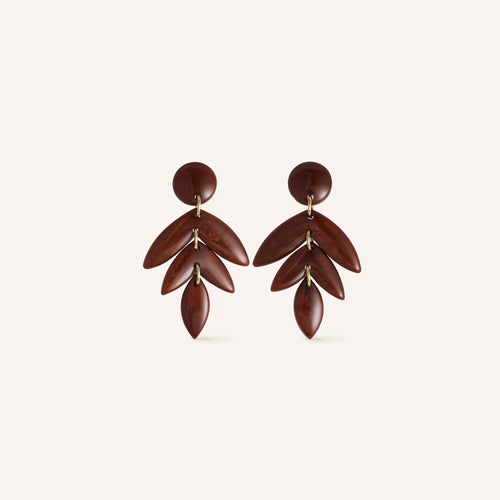 Boucles D'Oreilles Fanou Ambre Marbré